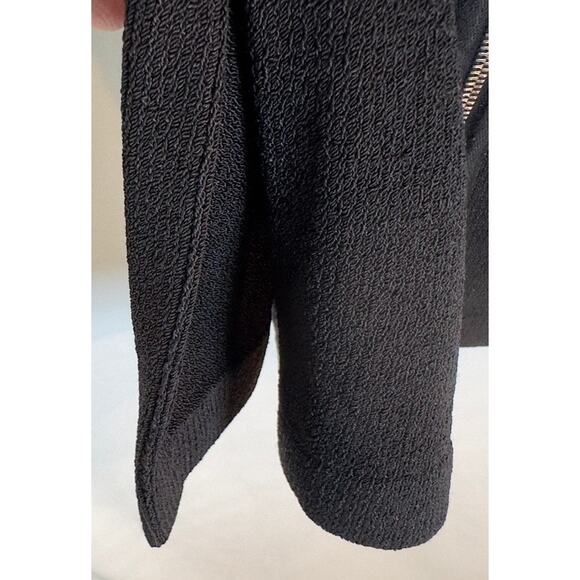 Duna Handloomed Black Zip Knit Cardigan Sz 2 Y2K Minimalist Style - Picture 6 of 6